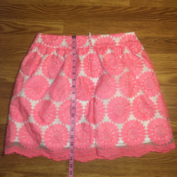 Blue Rain Skirt Boutique Pink Lace Floral Size:L - Picture 3 of 8